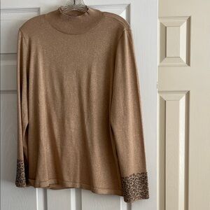 Chico's Metallic Brown Knit Top
